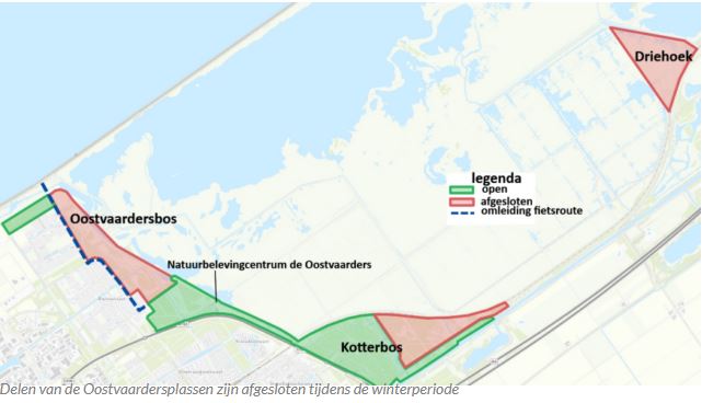 Winterafsluiting rustgebied Oostvaardersplassen